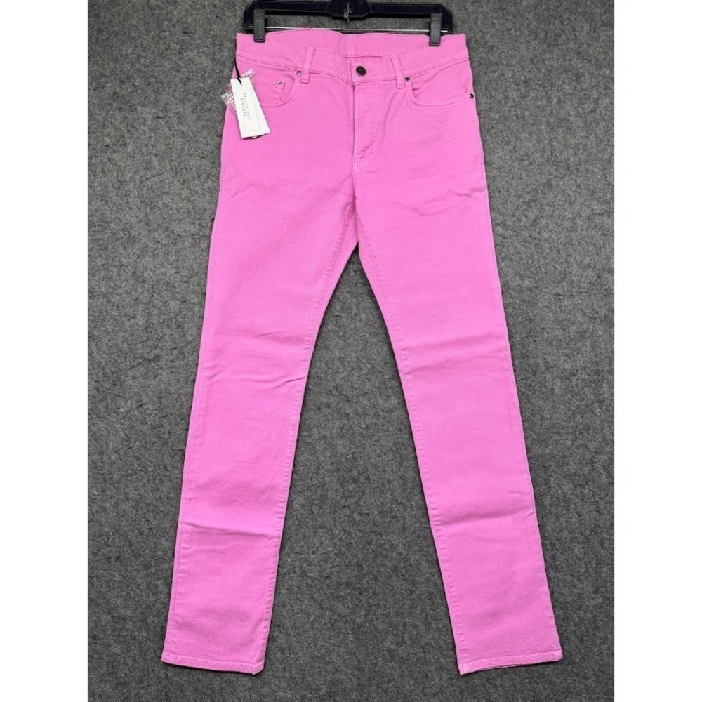 Versace Collection Pink Pants Size 32 X‎ 31 Stretch Cotton Slim Fit Designer